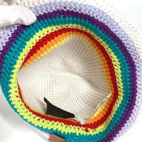LOEWE knit Rainbow logo hat bucket hat bob hat cotton Multicolore/White main image 7